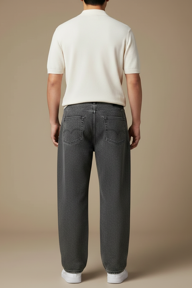 Pantalon Gris Jean Ample Décontracté Homme - vue 2