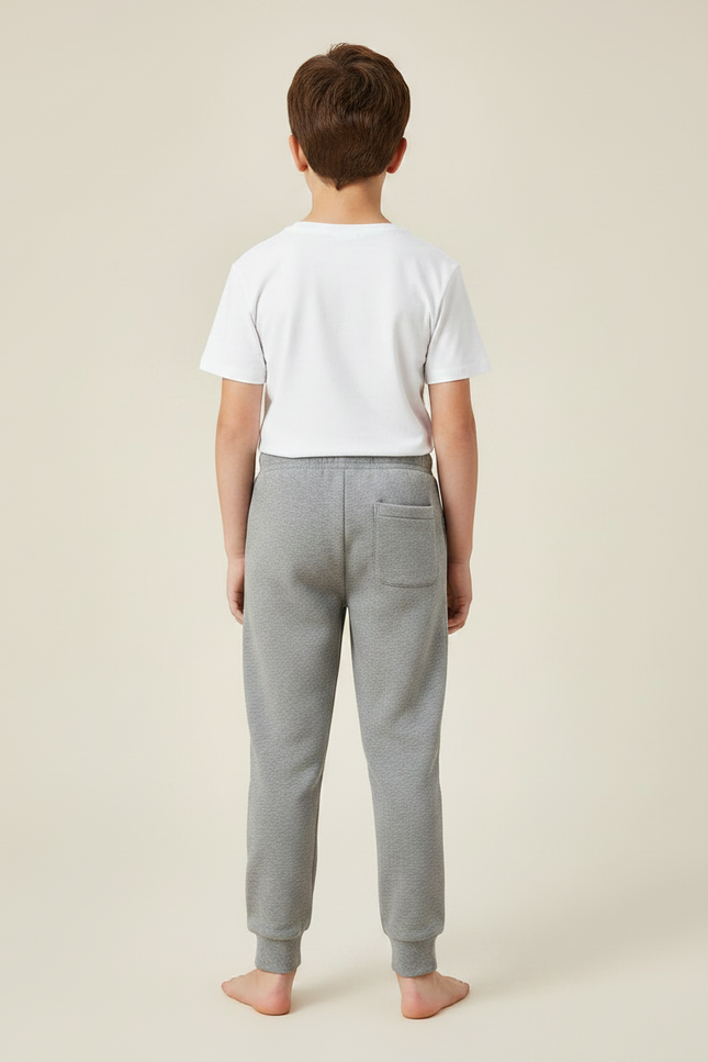 Pantalon Gris Molletonné Sport Logo Enfant - vue 2