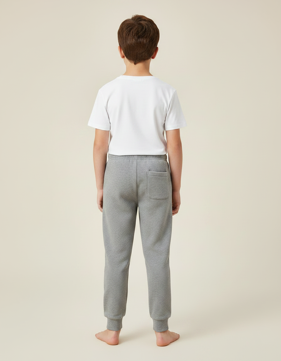 Pantalon Gris Molletonné Sport Logo Enfant - vue 2