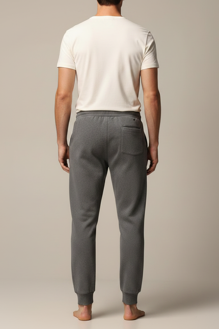 Pantalon Gris Jogging Homme Molleton Confortable Décontracté - vue 2