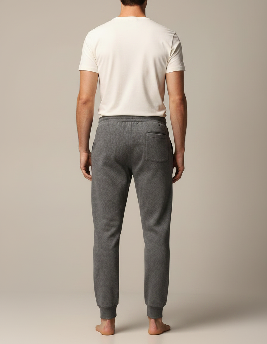 Pantalon Gris Jogging Homme Molleton Confortable Décontracté - vue 2