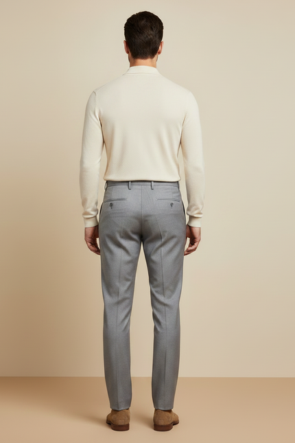 Pantalon Laine Gris Clair Homme - vue 2