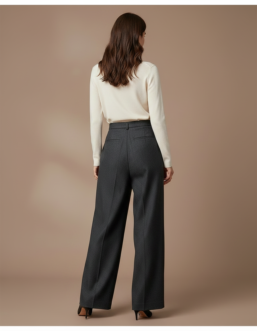 Pantalon Flanelle Femme Gris - vue 2