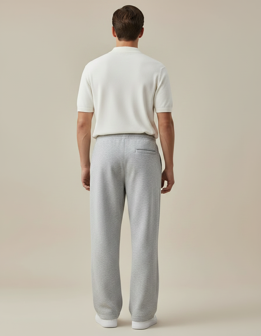 Pantalon Gris Ample Décontracté Molletonné Cordon Sport - vue 2