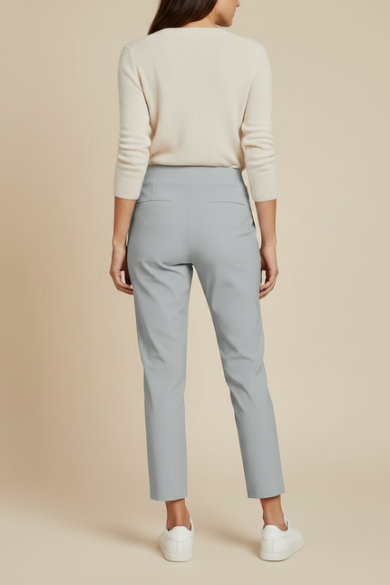 Pantalon Gris Taille Haute Slim Élastique Léger Femme - Polyester - vue 2