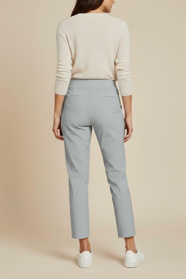 Pantalon Gris Taille Haute Slim Élastique Léger Femme - Polyester - vue 2