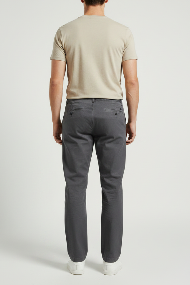 Pantalon Tissu Homme Gris - Coton - vue 2