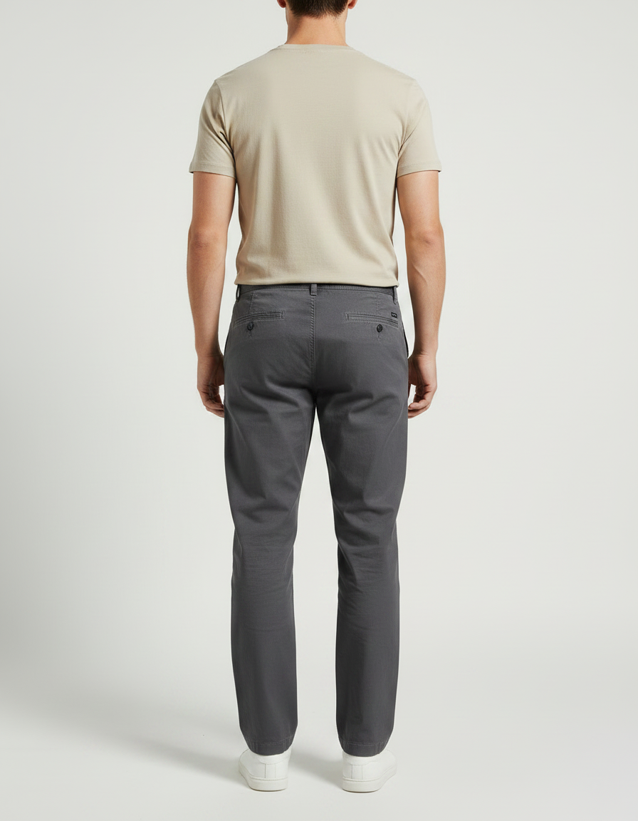 Pantalon Tissu Homme Gris - Coton - vue 2