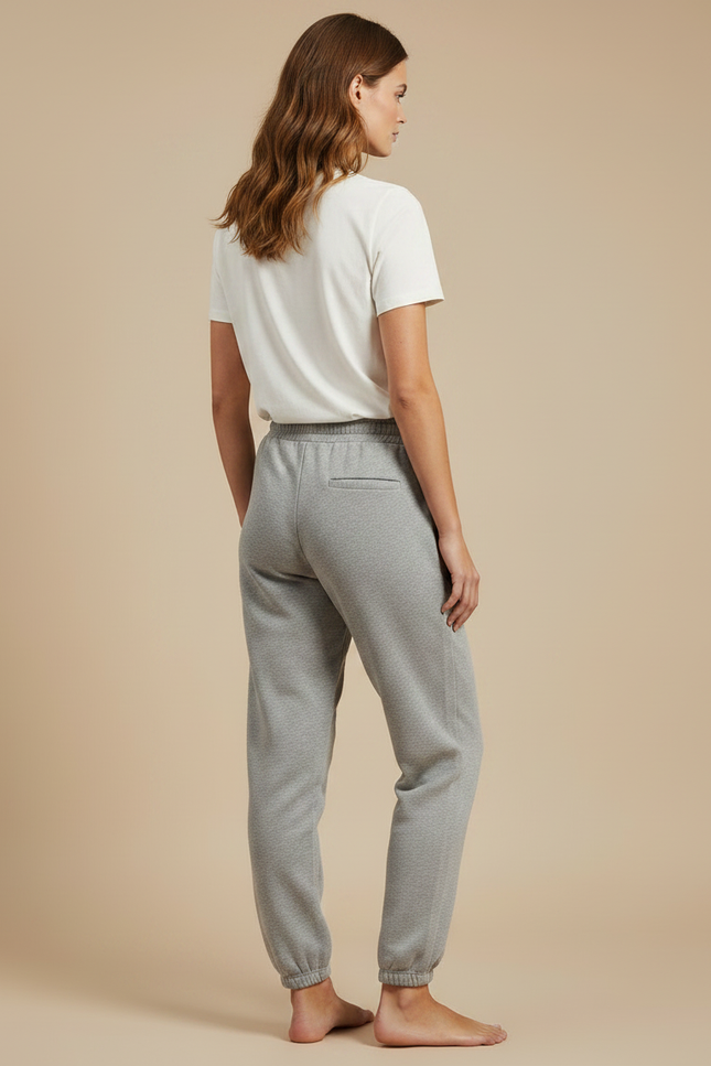 Pantalon Gris Molletonné Ample Décontracté Confortable Cordon - vue 2