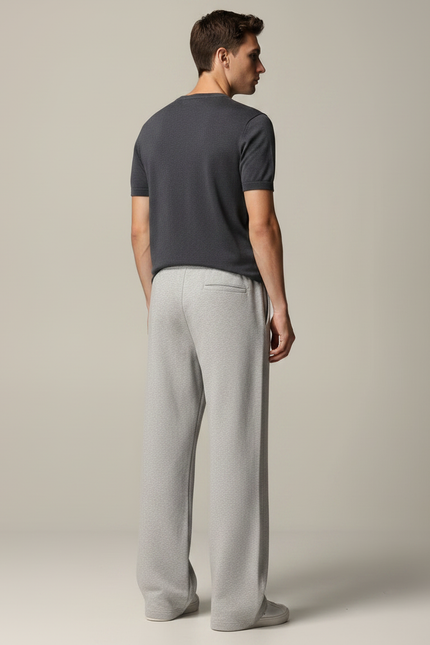 Pantalon Gris Large Coton Décontracté Sport Homme - Molleton - vue 2