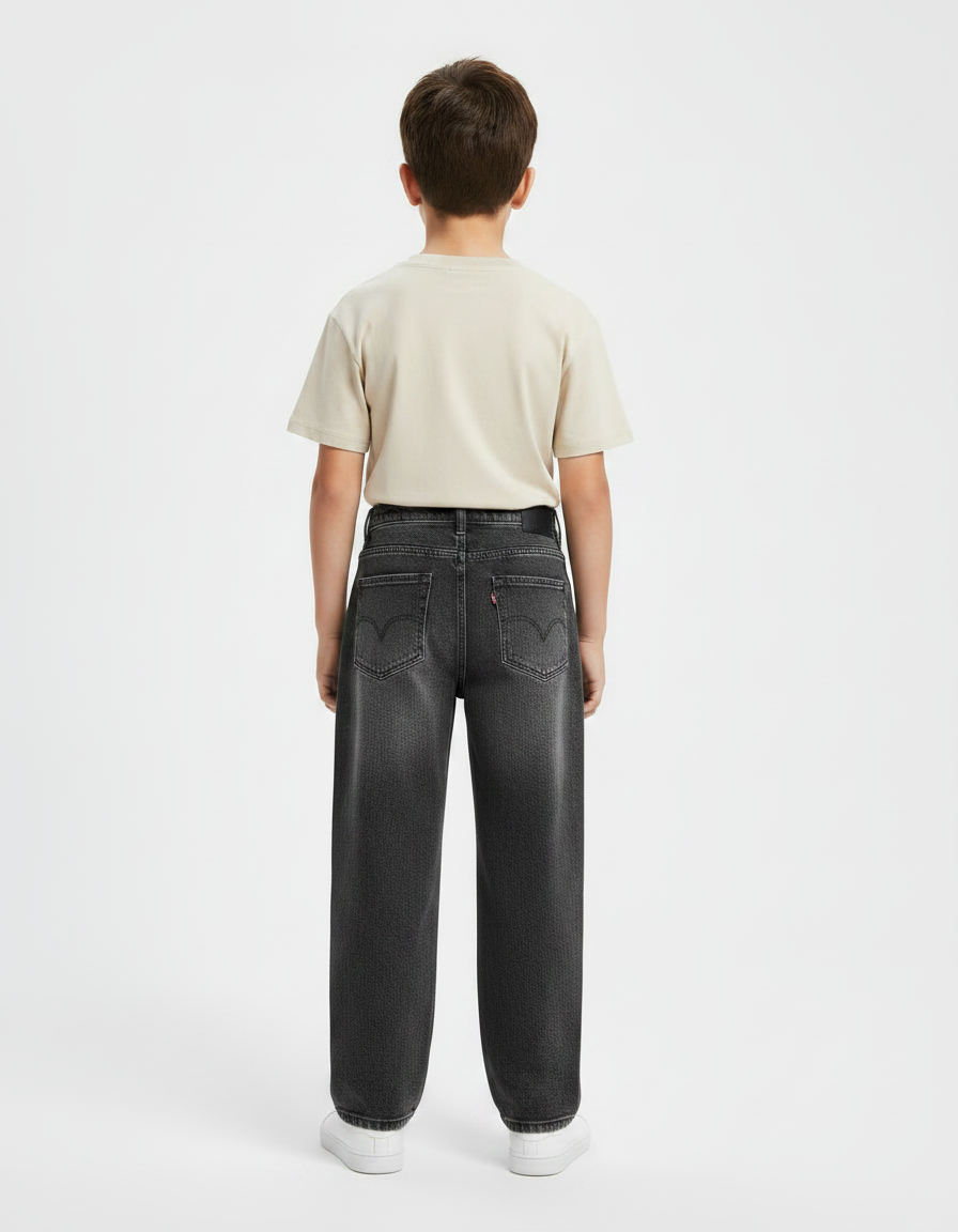 Pantalon Gris Jean Ample Décontracté Enfant - vue 2
