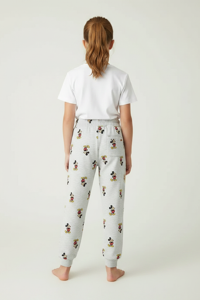 Pantalon Gris Molletonné Imprimé Mickey Enfant Confortable Jogging - vue 2