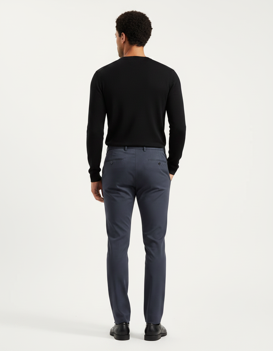 Pantalon Costume Gris Anthracite - Gabardine - vue 2