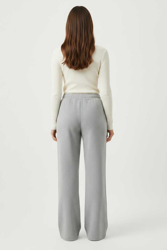 Pantalon Gris Ample Coton Décontracté Femme - Molleton - vue 2