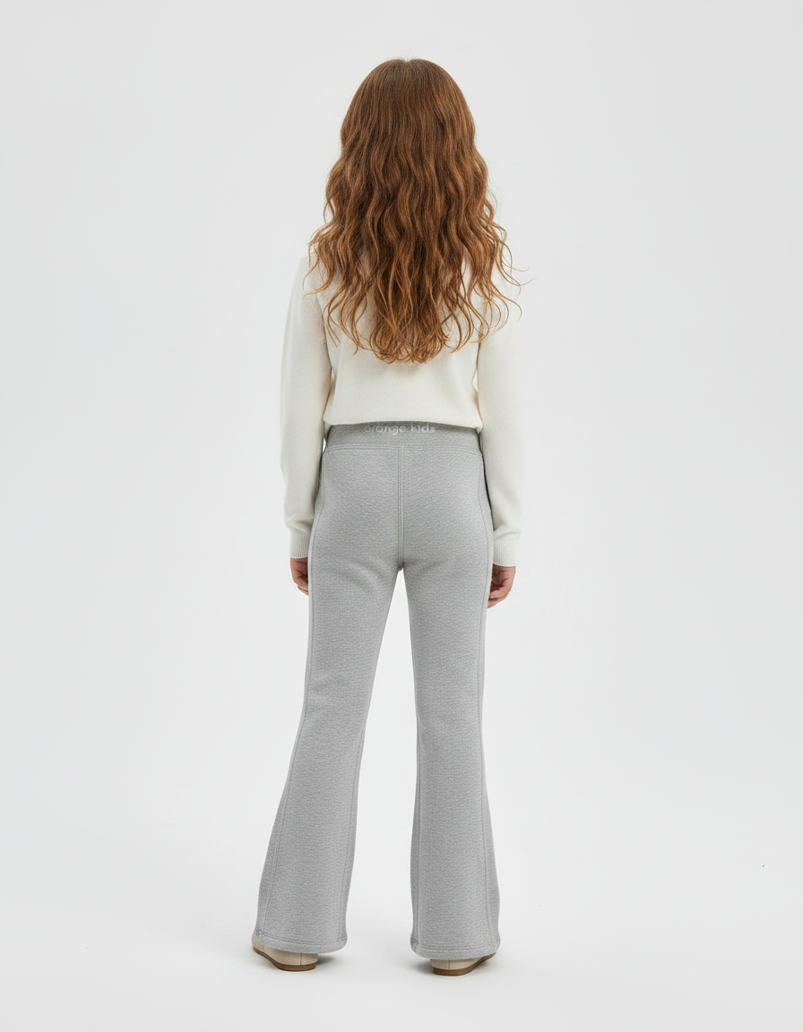 Pantalon Gris Évasé Molletonné Confortable Fille - vue 2