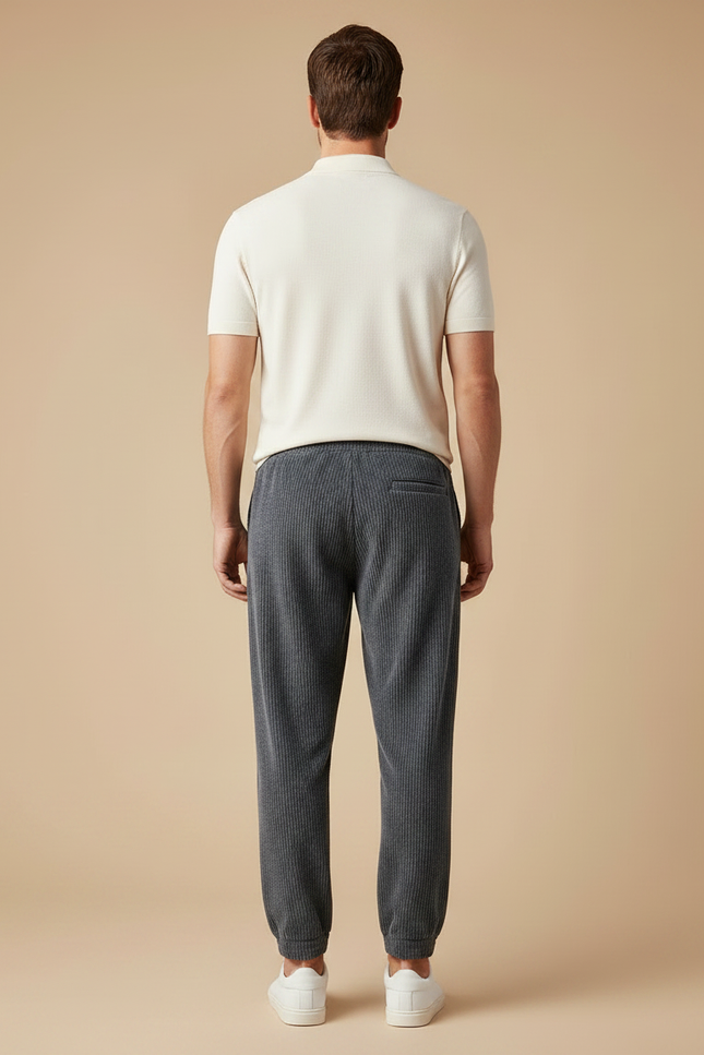Pantalon Rayé Gris Homme - Cordé - vue 2