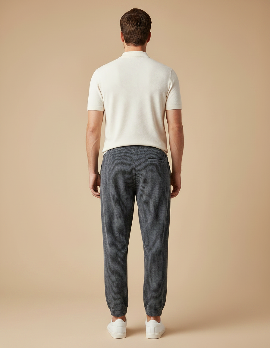 Pantalon Rayé Gris Homme - Cordé - vue 2