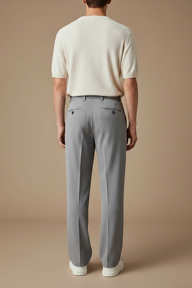 Pantalon À Pince Gris - Polyester - vue 2