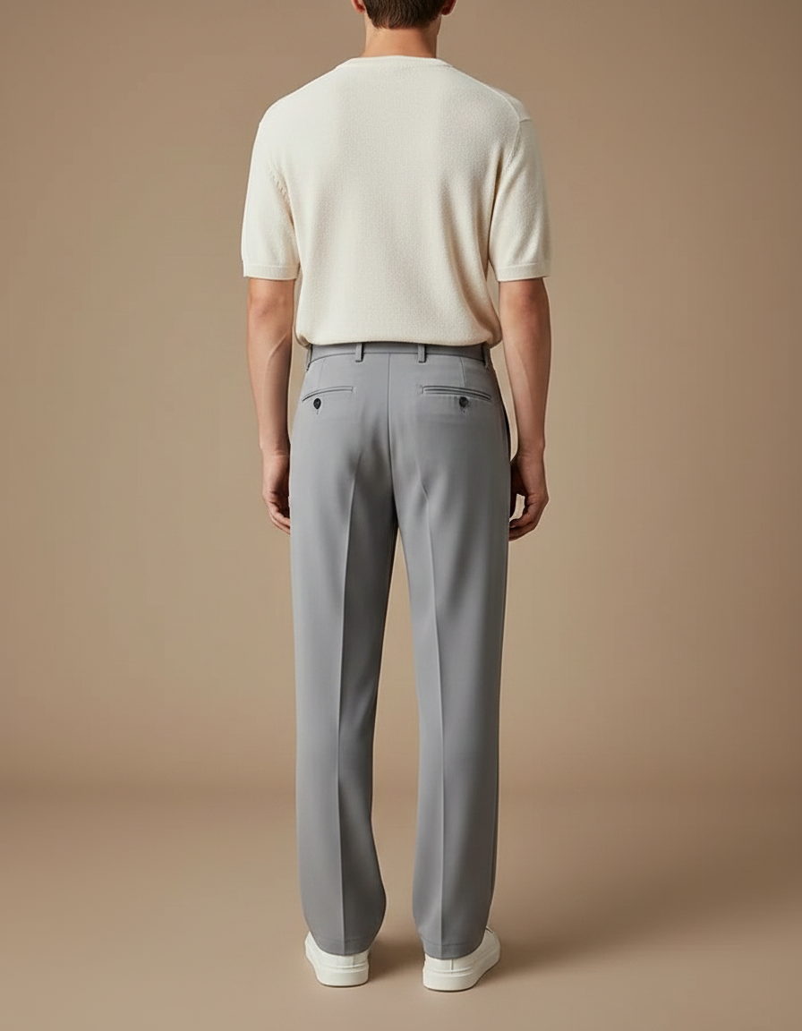 Pantalon À Pince Gris - Polyester - vue 2