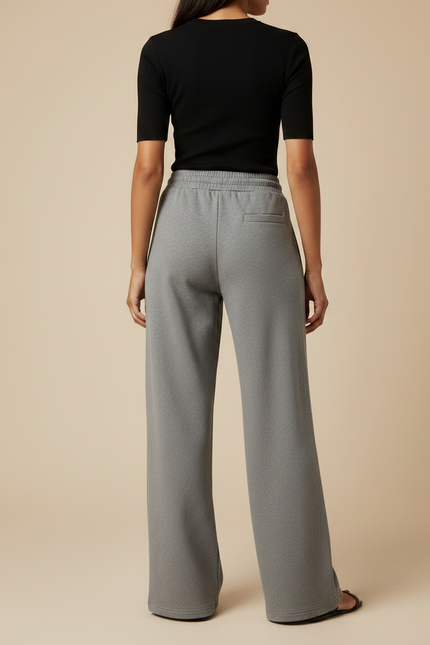 Pantalon Gris Ample Décontracté Fluide Confortable Femme - Molleton - vue 2
