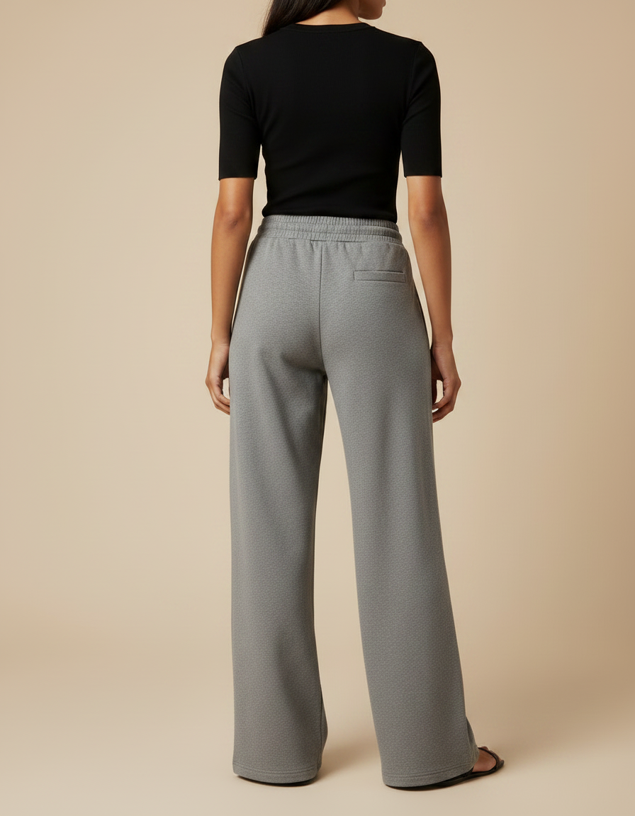 Pantalon Gris Ample Décontracté Fluide Confortable Femme - Molleton - vue 2