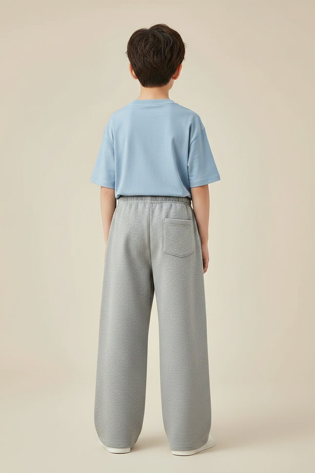 Pantalon Gris Ample Décontracté Coton Sport Enfant - Molleton - vue 2