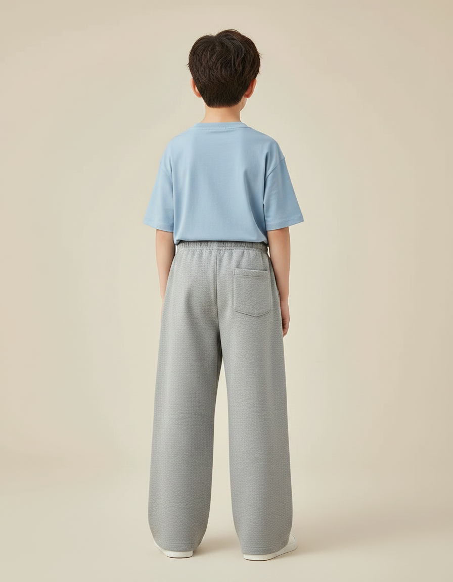 Pantalon Gris Ample Décontracté Coton Sport Enfant - Molleton - vue 2