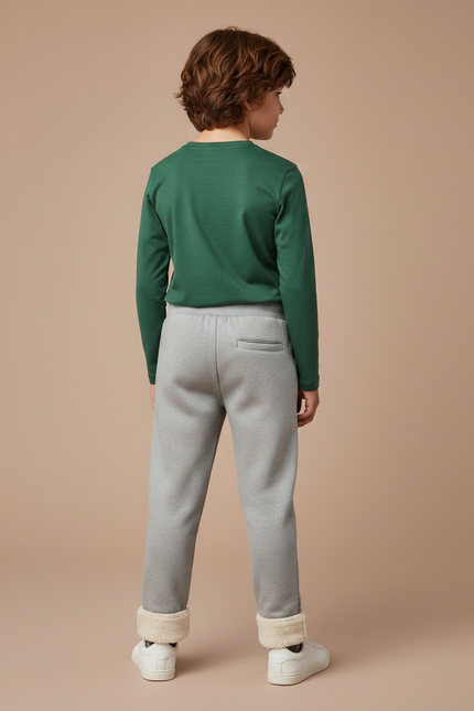 Pantalon Gris Polaire Doublé Chaud Confortable Enfant - Molleton - vue 2