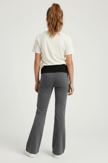 Pantalon Gris Évasé Confortable Sport Fille - Maille - vue 2