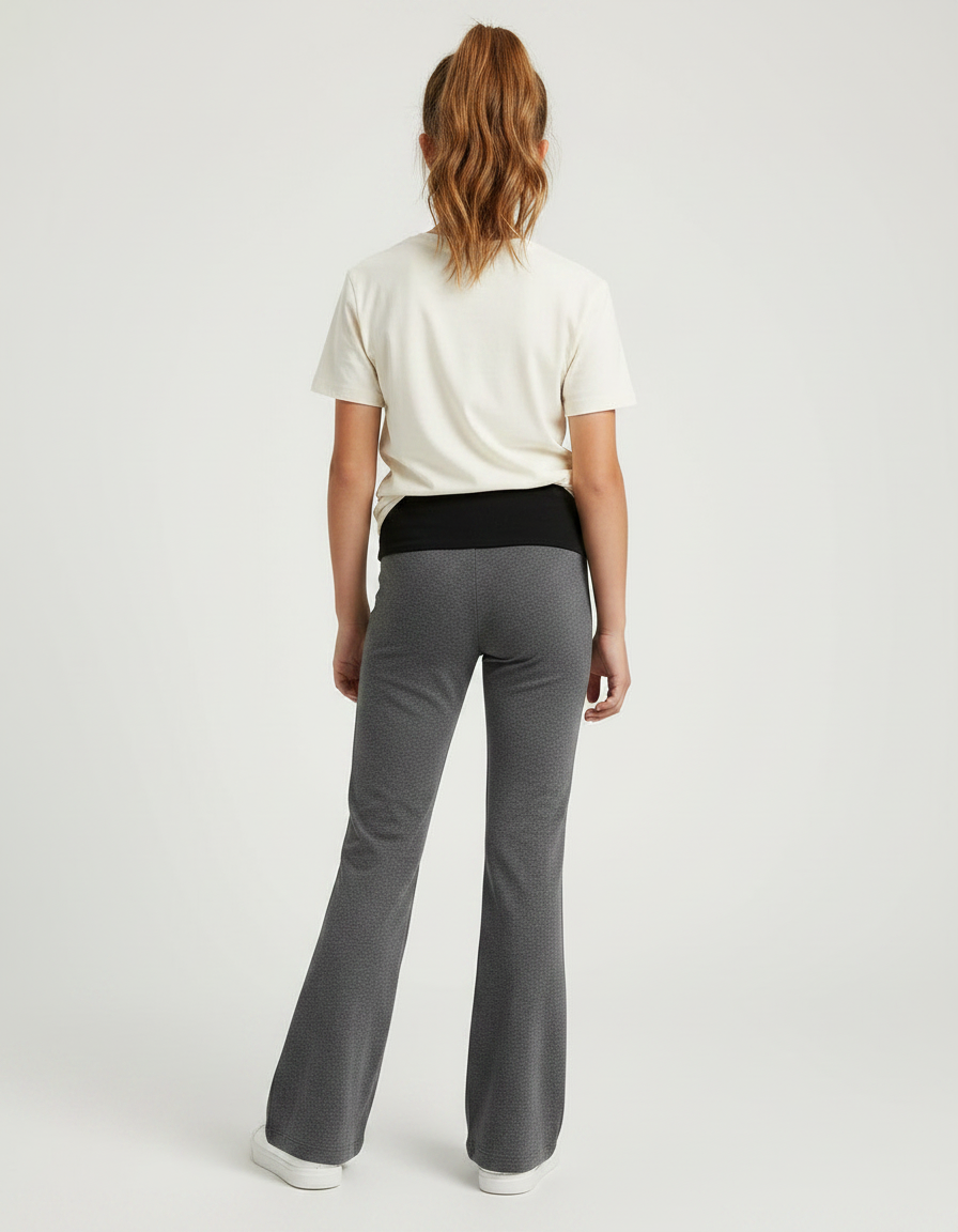 Pantalon Gris Évasé Confortable Sport Fille - Maille - vue 2