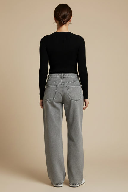 Pantalon Gris Délavé - Jean - vue 2