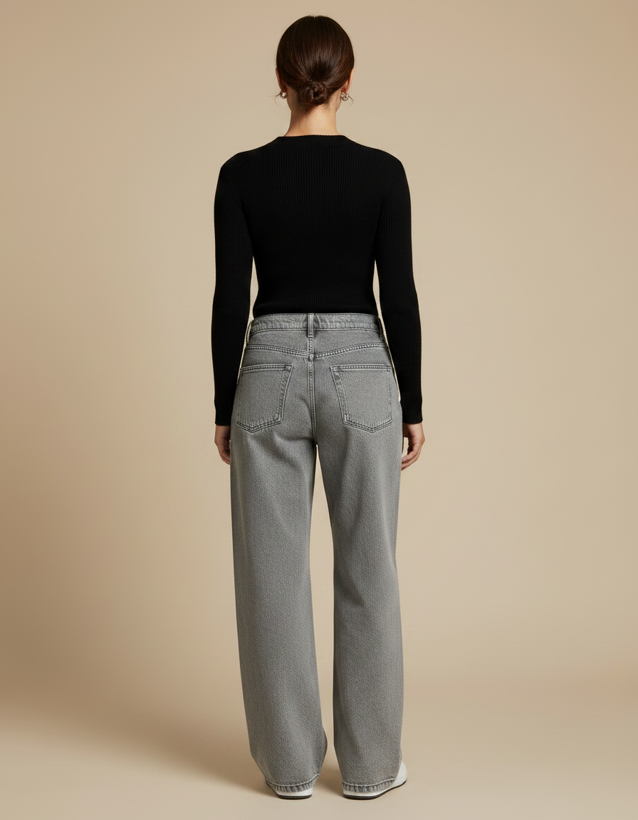 Pantalon Gris Délavé - Jean - vue 2