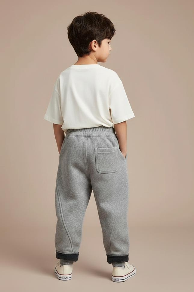 Pantalon Gris Molletonné Ample Décontracté Garçon - vue 2