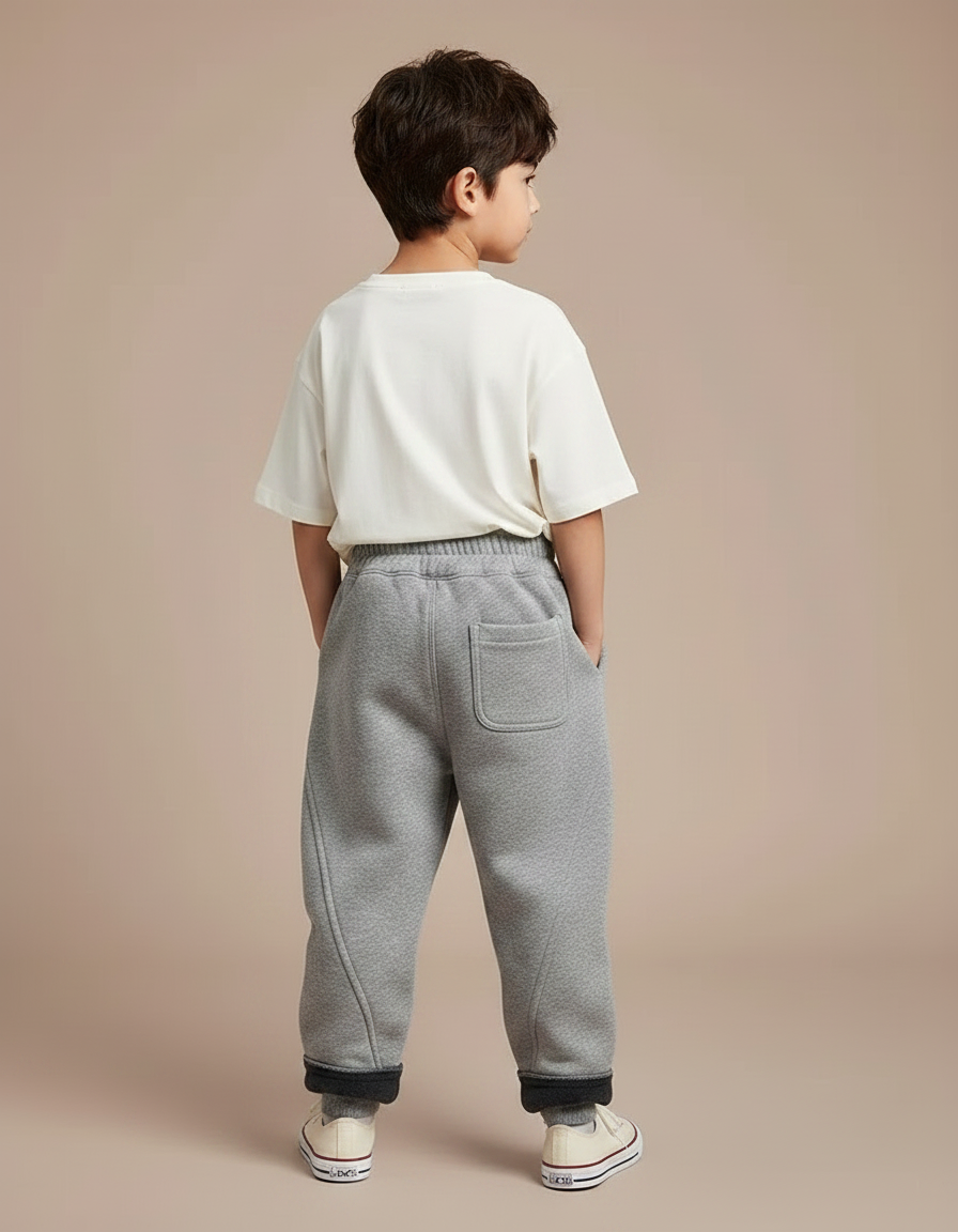 Pantalon Gris Molletonné Ample Décontracté Garçon - vue 2