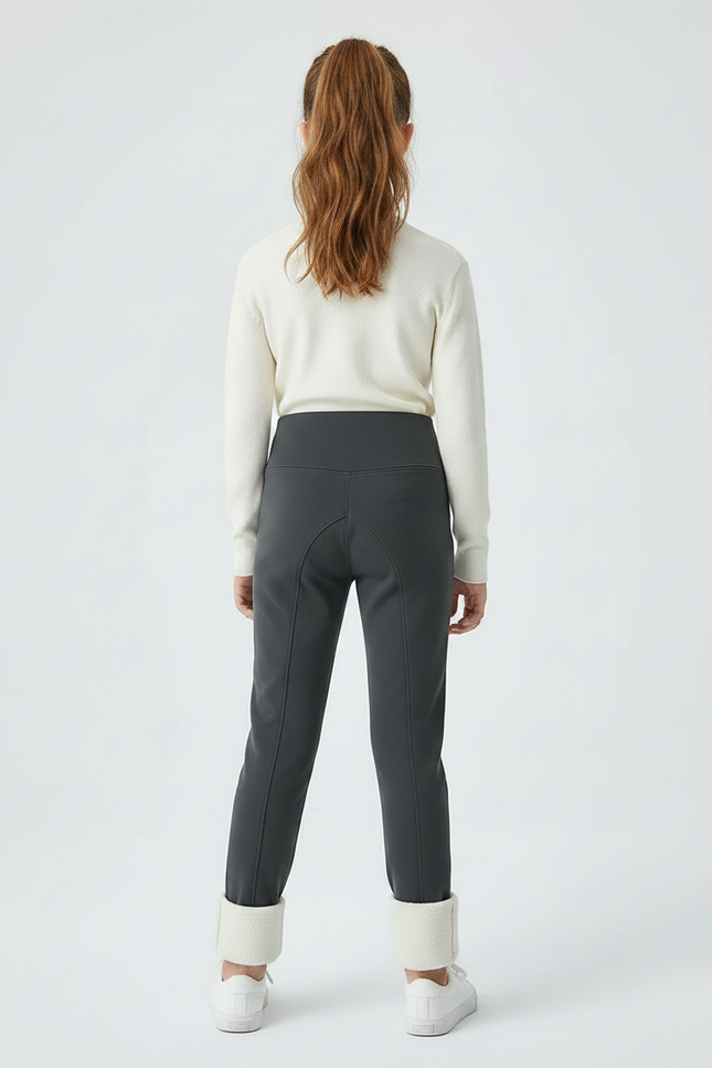 Pantalon Gris Fille Doublé Molleton Chaud Hiver - vue 2