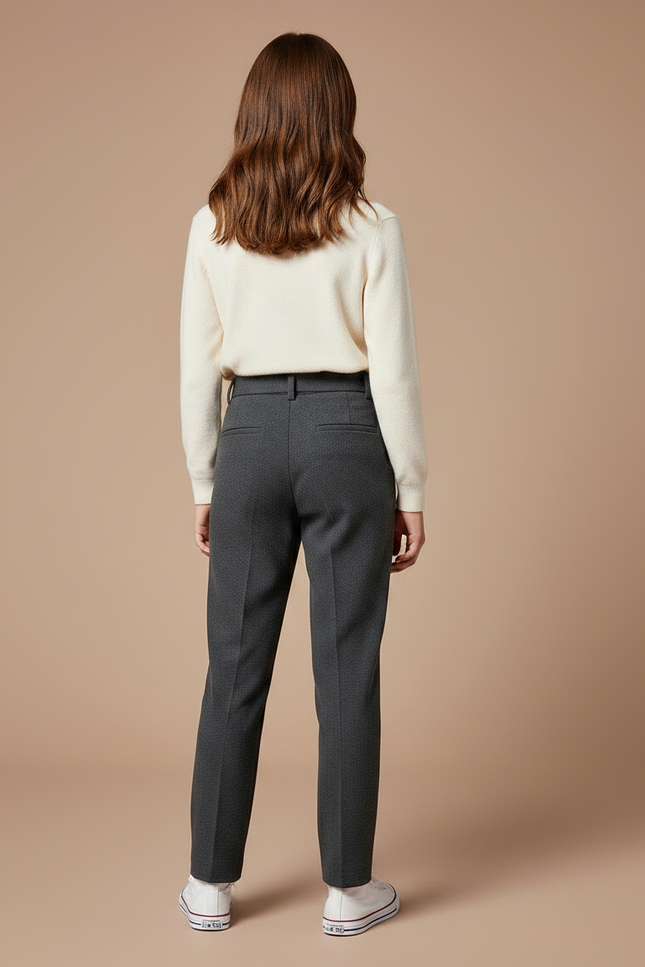 Pantalon Gris Droit Laine Décontracté Élégant Enfant - vue 2