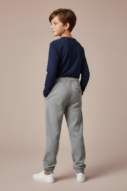 Pantalon Gris Molletonné Sport Enfant Décontracté Doux - vue 2