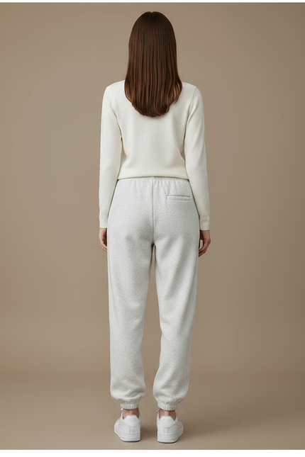 Pantalon Gris Molletonné Ample Décontracté Cordon Femme - vue 2