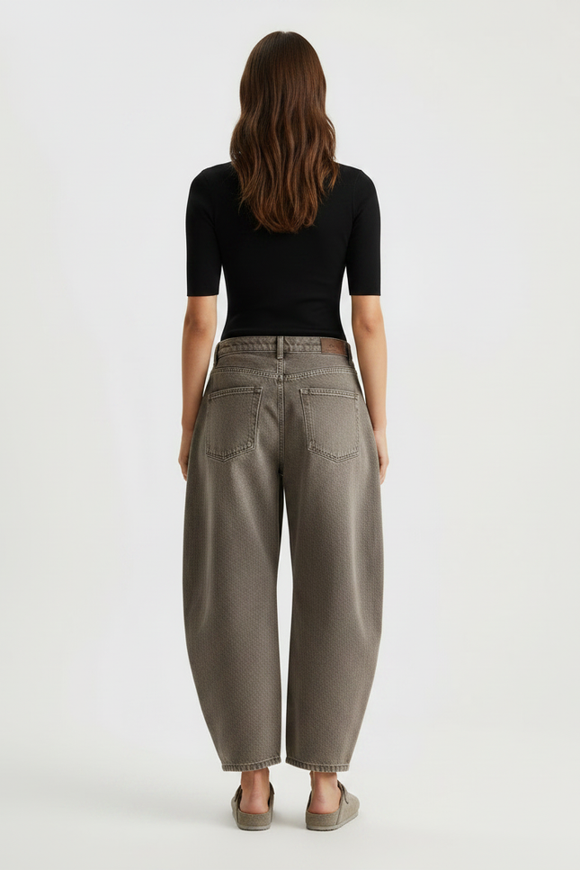 Pantalon Gris Baggy Denim Décontracté Femme - Jean - vue 2