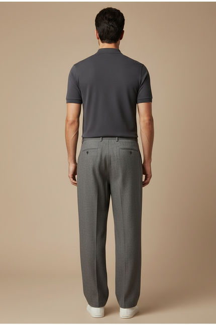Pantalon Gris Laine Homme - vue 2