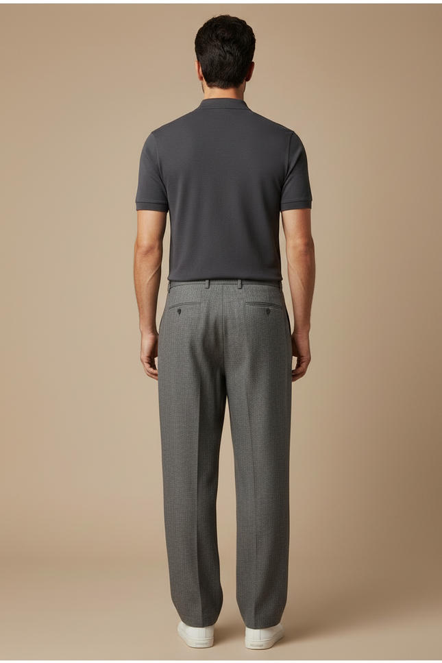 Pantalon Gris Laine Homme - vue 2