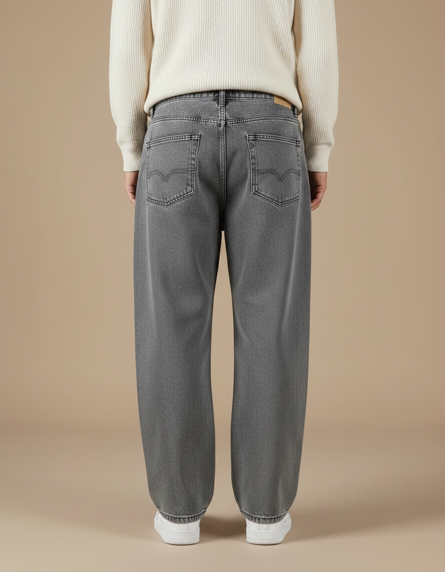 Pantalon Gris Ample Décontracté Jean Homme - vue 2