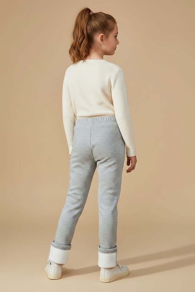 Pantalon Gris Molletonné Doublé Chaud Enfant - vue 2