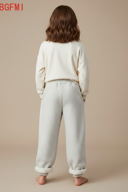 Pantalon Barrel Gris - Molleton - vue 2