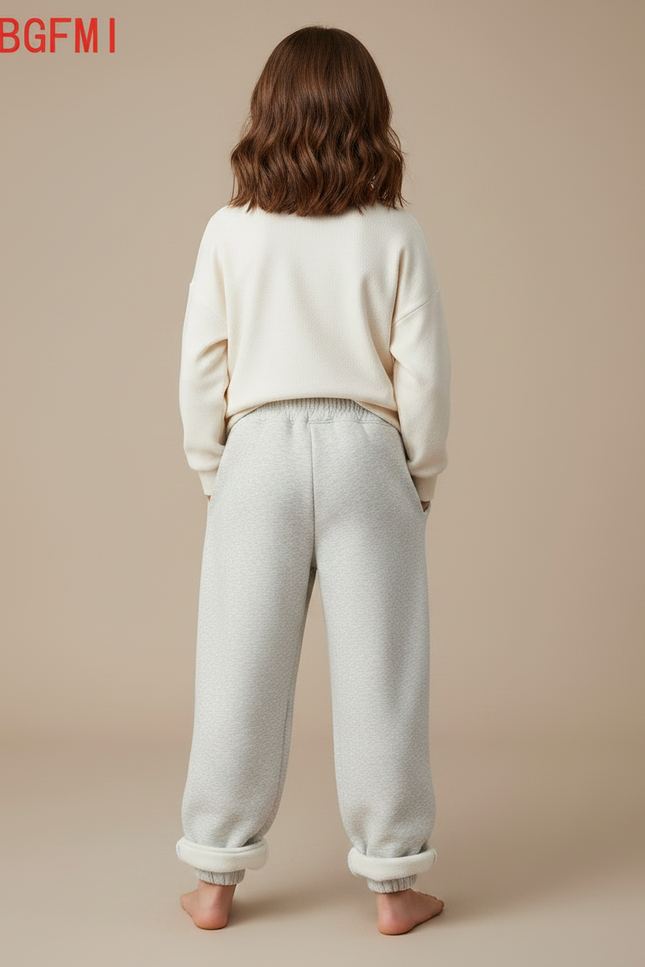 Pantalon Barrel Gris - Molleton - vue 2