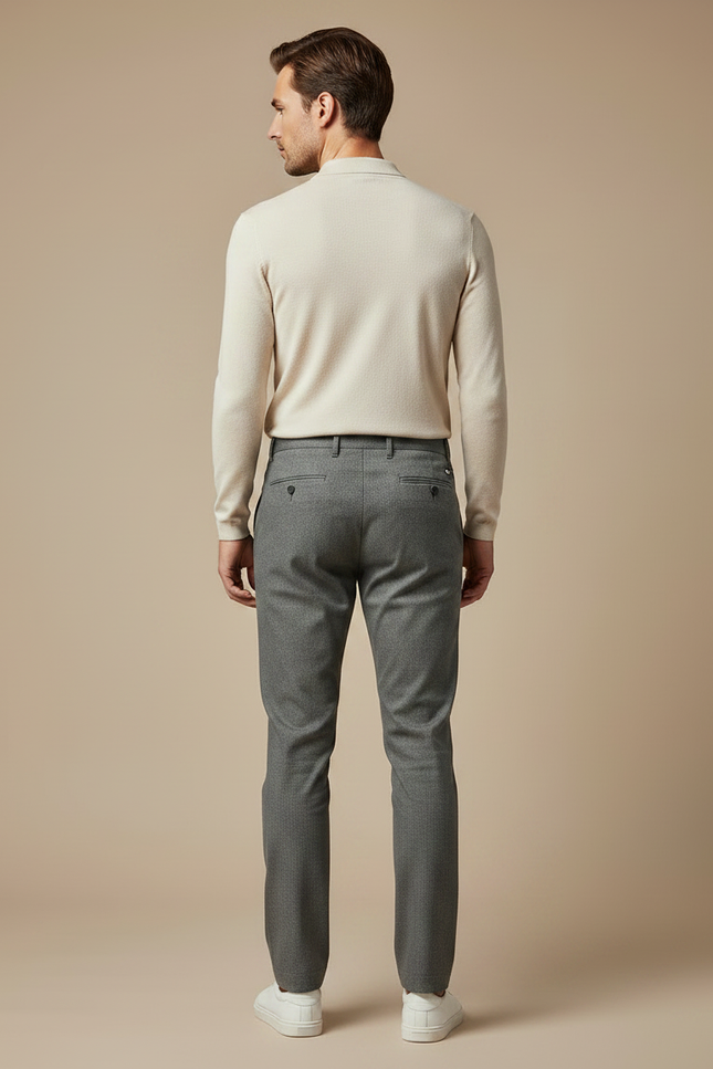 Pantalon Gris Slim Habillé Tissé Homme Élégant - Laine - vue 2
