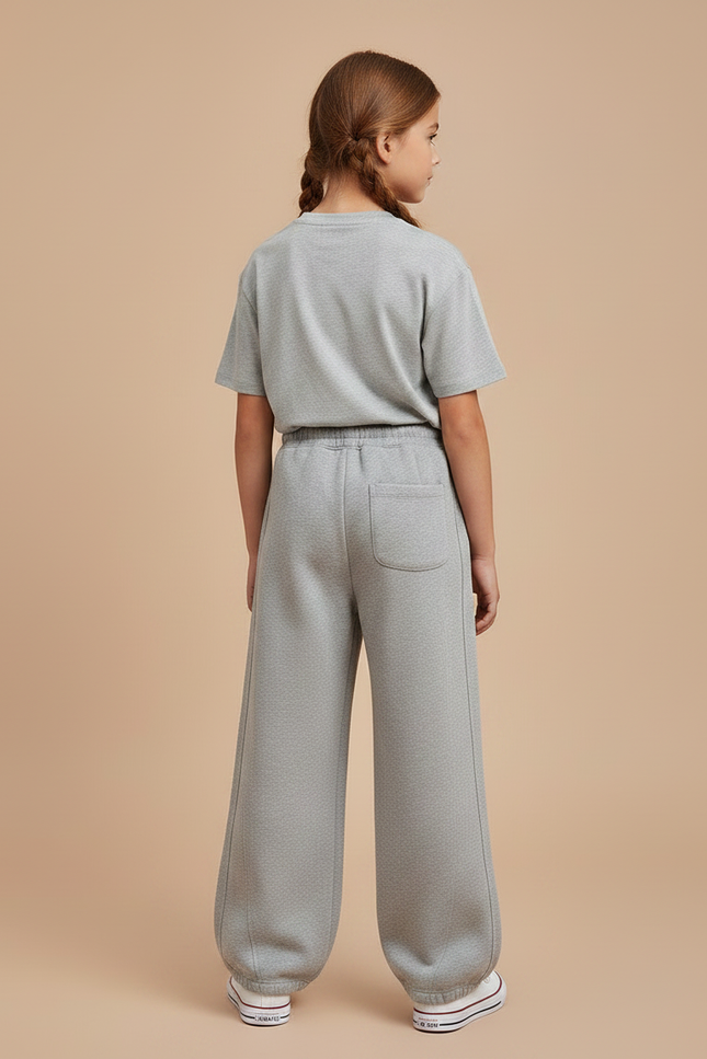 Pantalon Gris Large Coton Sport Décontracté Enfant - Molleton - vue 2