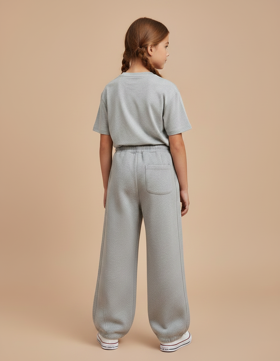 Pantalon Gris Large Coton Sport Décontracté Enfant - Molleton - vue 2