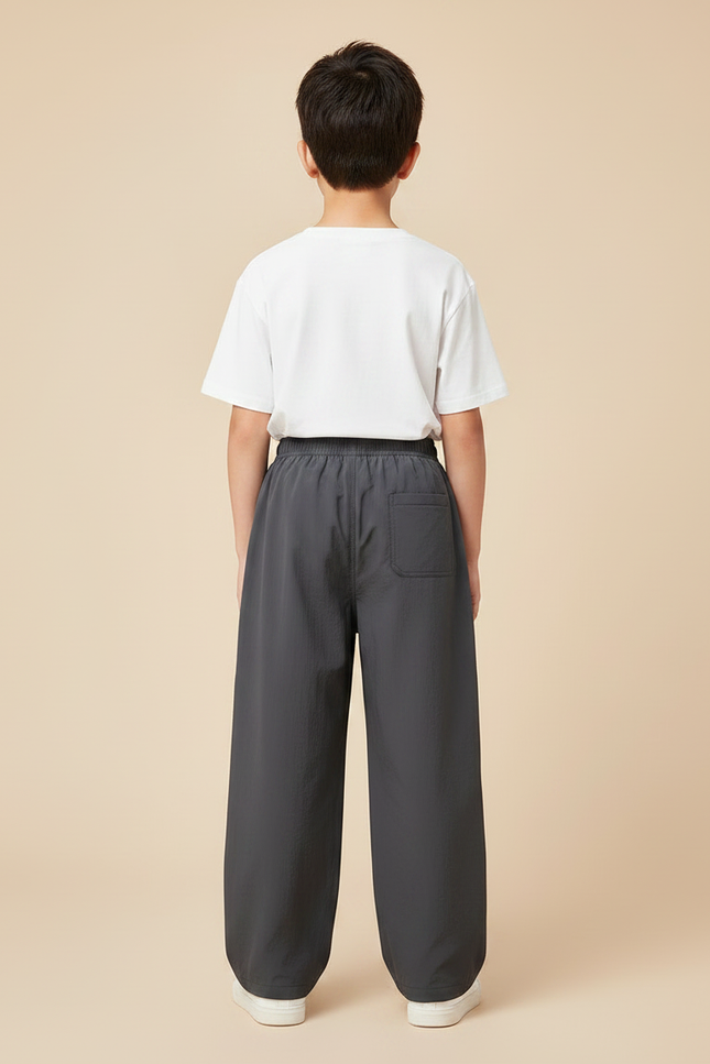 Pantalon Gris Ample Décontracté Enfant Sport Coton - Polyester - vue 2