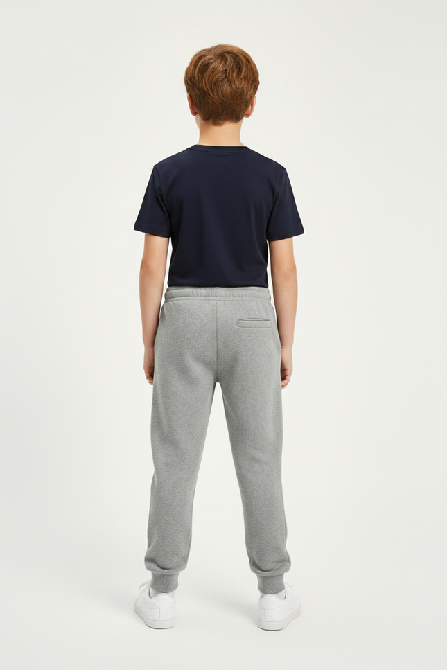 Pantalon Gris Molletonné Logo Enfant Décontracté Sport - vue 2